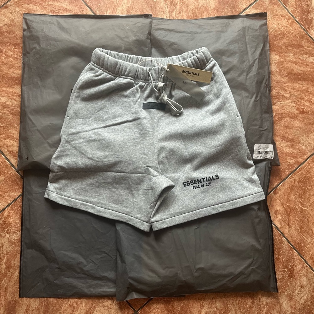 Essentials Gray Athletic Shorts with Elastic Waistband